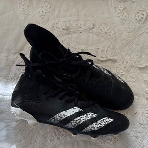 adidas Black and White Mid-Cut Soccer Cleats